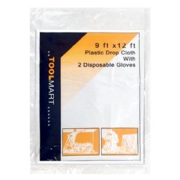 24 of Plastic Drop Cloth With 2 Gloves
