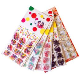 144 pieces 12 Tear Off Bags Of Hair Bands - Hair Scrunchies