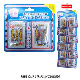 24 of 24pc 2 Pack Poker Cards With 2 Clip Strips