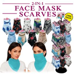 144 of 144pc 2-IN-1 Combo Chiffon Mask Scarf Display