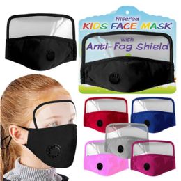 288 pieces Kids Face Mask With AntI-Fog Shield - Asst Colors - Face Mask