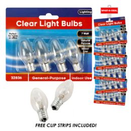 36 pieces 36pcs 4 Pack Clear Night Light Bulbs  With 3 Clip Strips - Lightbulbs