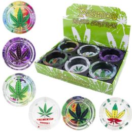 72 Wholesale Glass Ashtray Leaf Design