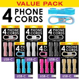 120 pieces Value Pack Cell Phone Cords For TypE-C. 4 Pack - Wires and Cables