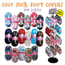 144 of 144pc Ladies Cozy Slipper Sock Display