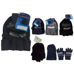 144 pieces Men's Hat And Glove Set - Winter Sets Scarves , Hats & Gloves