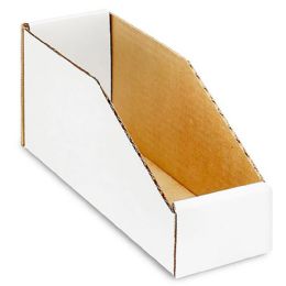 100 Wholesale White Corrugated Parts Bins 6x12x4.5"