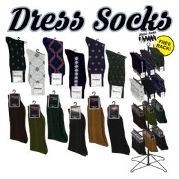 144 pieces 144 Pc Mens Dress Sock Display - Mens Dress Sock
