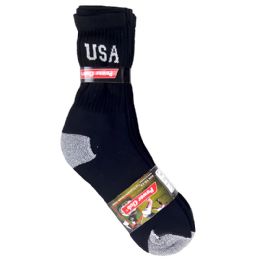 60 pieces Size 9-11  Mens Usa Crew Socks 4 Pack - Mens Crew Socks