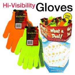 144 pieces High Visibility Gloves 144 Display - Working Gloves