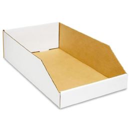 100 Wholesale White Corrugated Parts Bins - 10x18x5