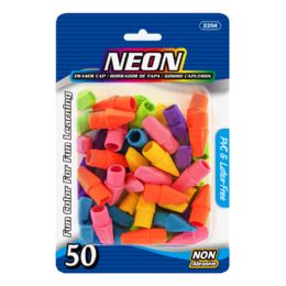 72 pieces Pencil End Neon Eraser Caps 50 Pack - Erasers