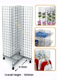 5 Pieces 4 Sided Mobile Gridwall Rack - Displays & Fixtures