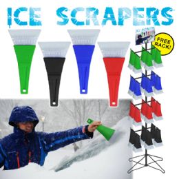 200 pieces 200pc Ice Scrapers Display In 4 Assorted Colors - Freezer Items