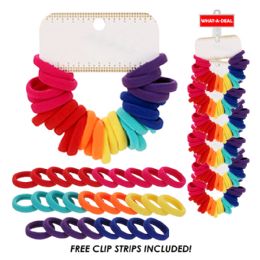 36 pieces 36pc Hair Bands 28 Count W/3 Clip Strips - Hair Scrunchies