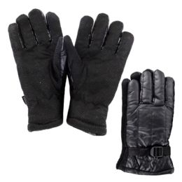 120 pieces Black Leathers Men Winter Gloves - Leather Gloves