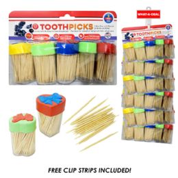 36 pieces 36pcs 5 Pack Toothpicks With Dispencers 150 Pc Each  With 3 Clip Strips - Toothpicks