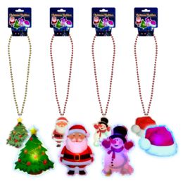 192 pieces Christmas Flashing Necklace 4 Assorted - Necklace