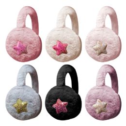 120 Wholesale Star Design Earmuffs - 6 Colors