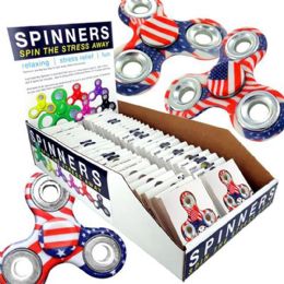 144 pieces Usa Flag Printed Fidget Spinner - Fidget Spinners
