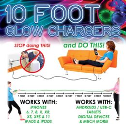 180 pieces 10ft TypE-C Glow Phone Cord - Wires and Cables