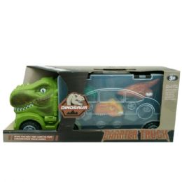 24 pieces T-Rex Carrier Vehicle With Three Dinosaur Trucks Toy Carrying Storage Case - Store