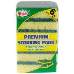 36 pieces Sponges Premium Scouring Pads 6ct RI-Pac - Scouring Pads & Sponges