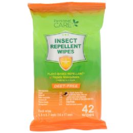 12 pieces Insect Repellent Wipes 42ct Plant Based Personal Care - Skin Care
