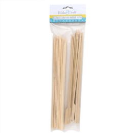 48 pieces Skewer Bamboo 62pc Combo 10in50 Straight/12 Paddle Picks Party Pbh - BBQ supplies