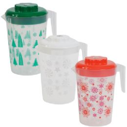 48 of Christmas Pitcher 2.2l 3 Assorted Designs