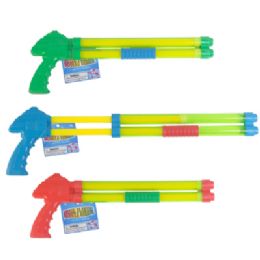 18 pieces Water Blaster Double Barrel 14.5in L 3 Asst Colors ht - Water Guns
