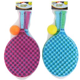 12 of Racket Game Set 2pk 15 X 8 In Plastic W/ Ball Hdr/ Net Bag