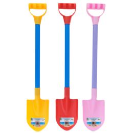18 of Beach Shovel 25in Plastic 2-Tone 3 Asst Color Combos Color Label