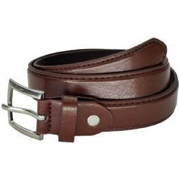 24 Pieces Belts Quality Brown Stitched For Kids Medium Size - Kid Belts