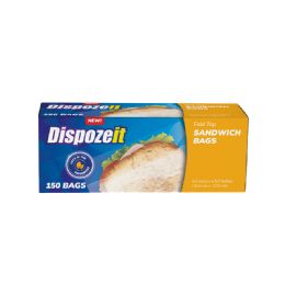 24 pieces Dispozeit Disposiable Sandwich Bag 150ct Fold Top Regular - Food Storage Containers