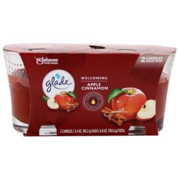 3 pieces Glade Candle Scented 3.4 Oz 2 Pk Apple Cinnamon - Candles & Accessories