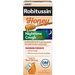 24 pieces Robitussin Adult Cough 4 Oz Dm Honey Nighttime - Pain and Allergy Relief