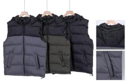 48 Pieces Sleeveless Puffer Jacket With Hood - Men's Winter Jackets