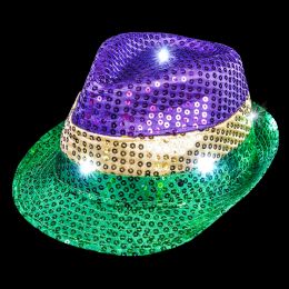 36 of Mardi Gras LighT-Up Led Fedora
