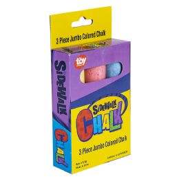 144 pieces 3pc Jumbo Sidewalk Chalk 4" - Chalk,Chalkboards,Crayons