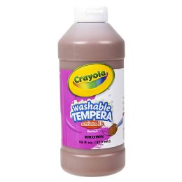 12 pieces Crayola Washable Tempera Paint 16oz Brown - Art Paints