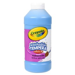 12 pieces Crayola Washable Tempera Paint 16oz Turquoise - Art Paints