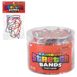 288 pieces Fast Food Rainbow Silicone Stretch Bands - Rubber Bands