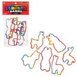 288 pieces Llama Rainbow Silicone Stretch Bands - Rubber Bands
