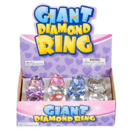 288 pieces Giant Faux Diamond Ring 1" - Rings