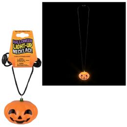 144 pieces LighT-Up Jack O Lantern Necklace - Necklace
