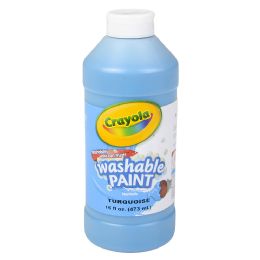12 pieces Crayola Washable Paint Bottle Turquoise 16oz - Art Paints