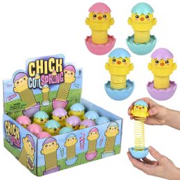 144 Wholesale Easter Chick Fidget Spring 4.7"