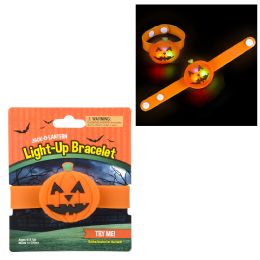288 pieces 8.5" LighT-Up JacK-O-Lantern Snap Bracelet - Bracelets