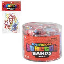 288 pieces Words Rainbow Silicone Stretch Bands - Rubber Bands